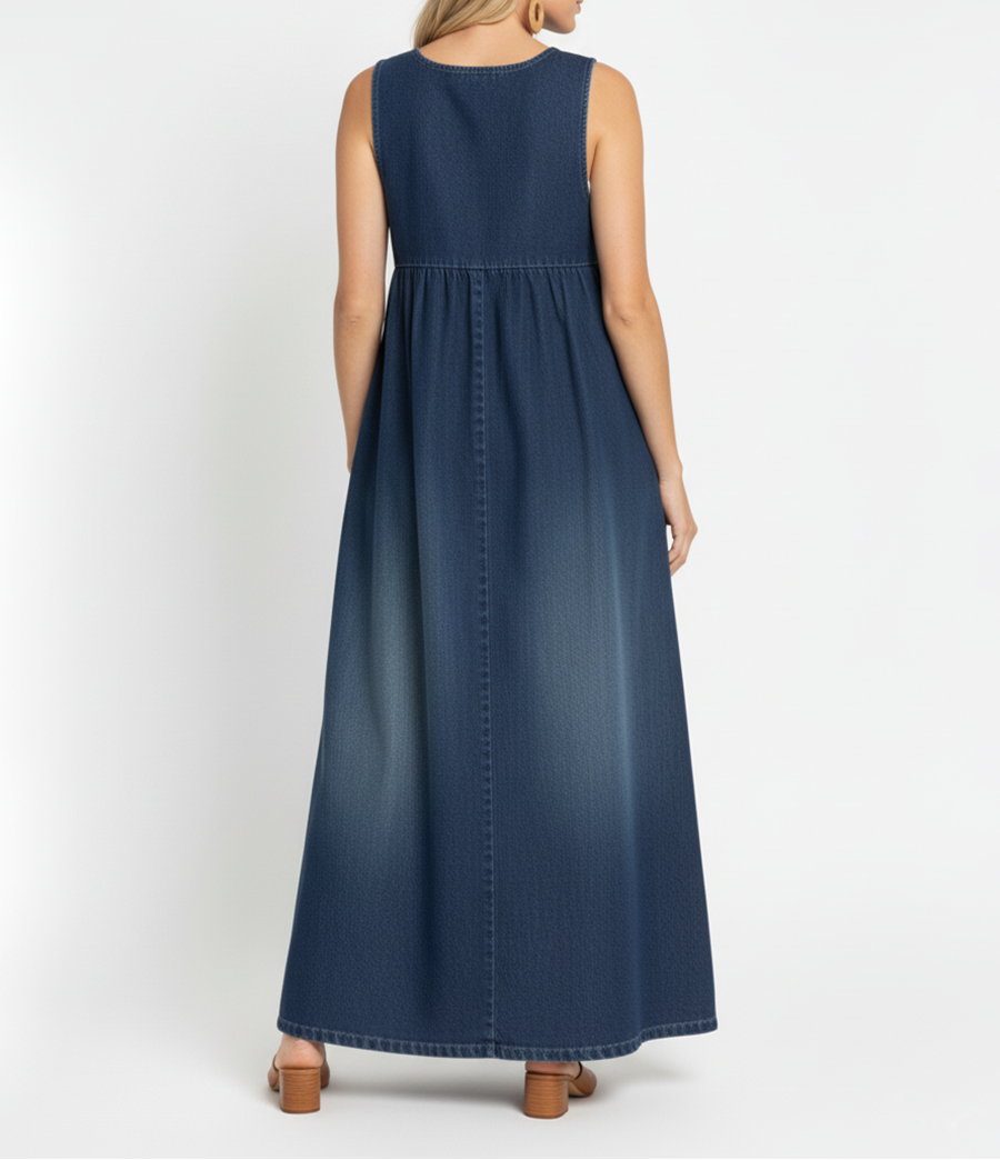 Robe Longue en Jean Vintage à Bretelles