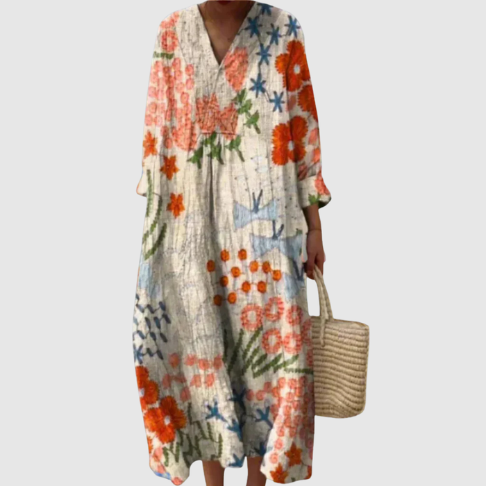Patricia | Robe fleurie à imprimé artistique