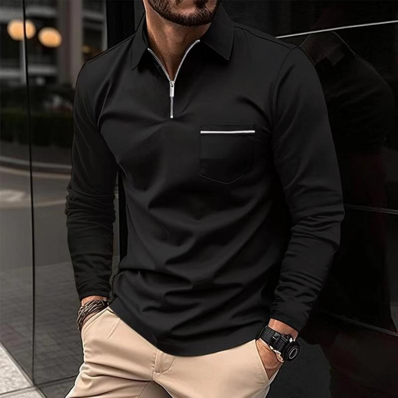 LONG SLEEVE COLLAR POLO SHIRT FOR MEN