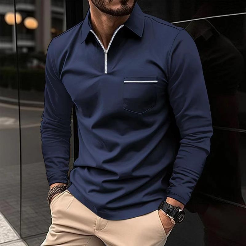 LONG SLEEVE COLLAR POLO SHIRT FOR MEN