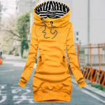 Chantal | Robe-sweat longue à capuche et poches latérales
