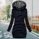 Chantal | Robe-sweat longue à capuche et poches latérales