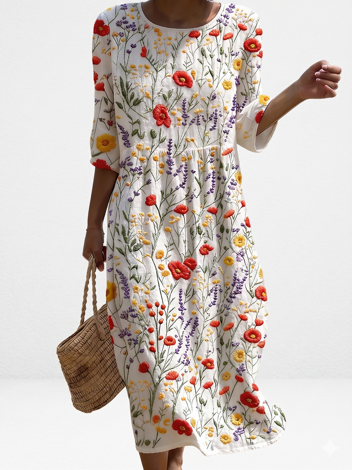 Robe casual femme à motifs floraux.