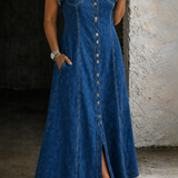 Robe en Jean Sans Manches Grande Taille