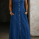 Robe en Jean Sans Manches Grande Taille