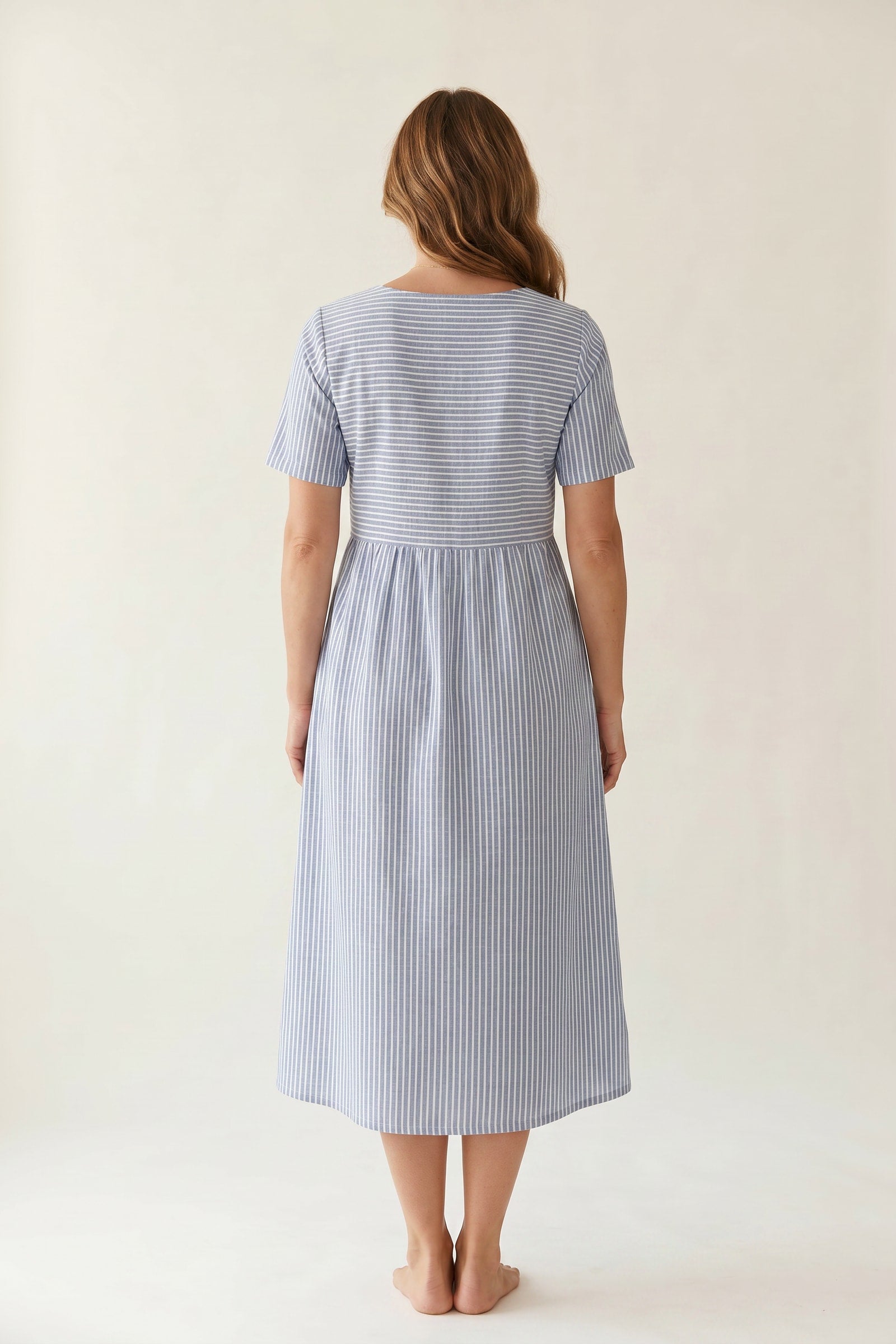 Robe midi rayée, vue de dos