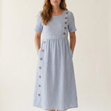 Robe midi rayée