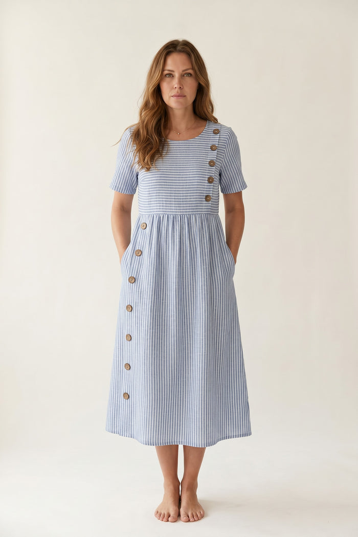 Robe midi rayée