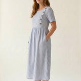 Robe midi rayée
