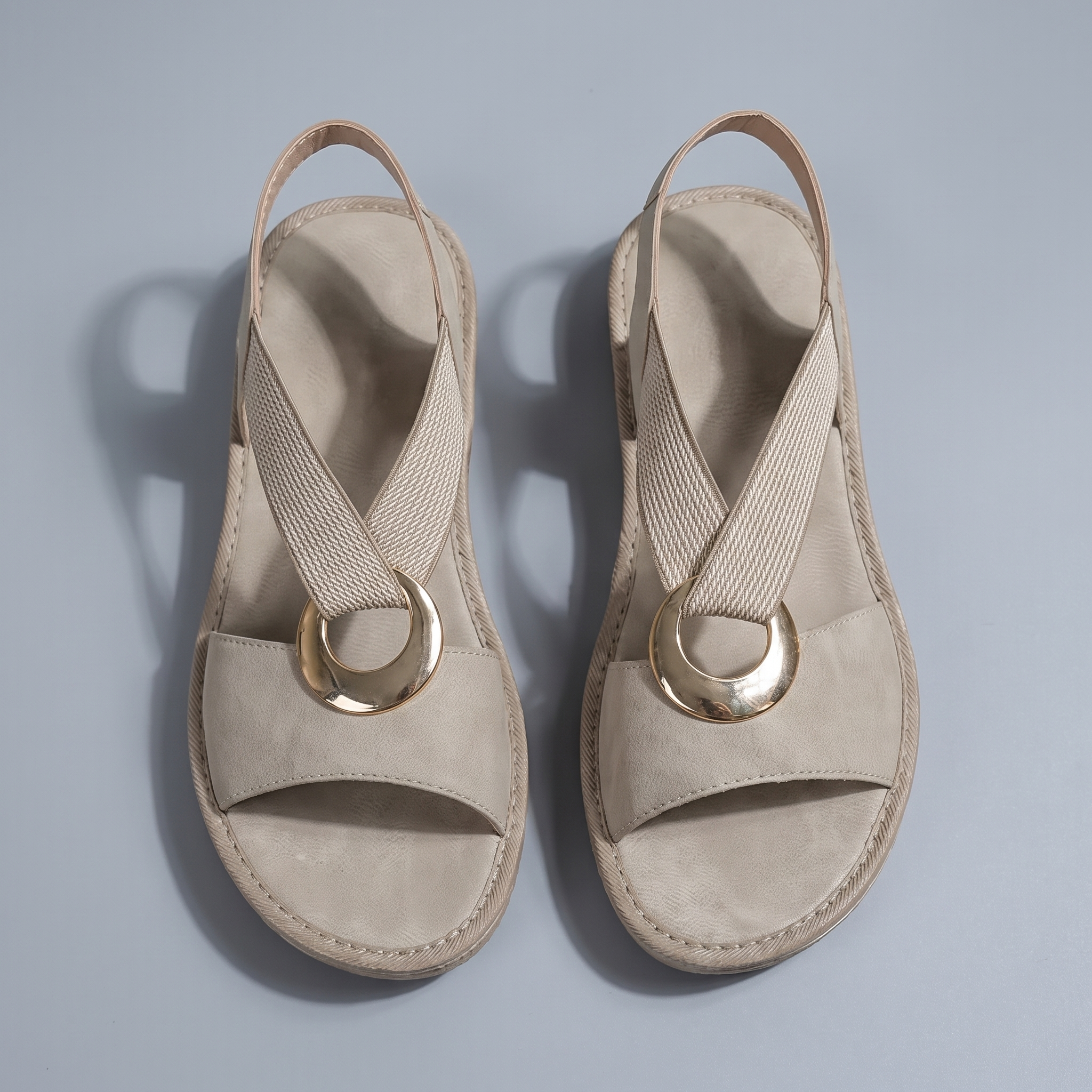 Rosmere | Sandales confort Beige, vue de face