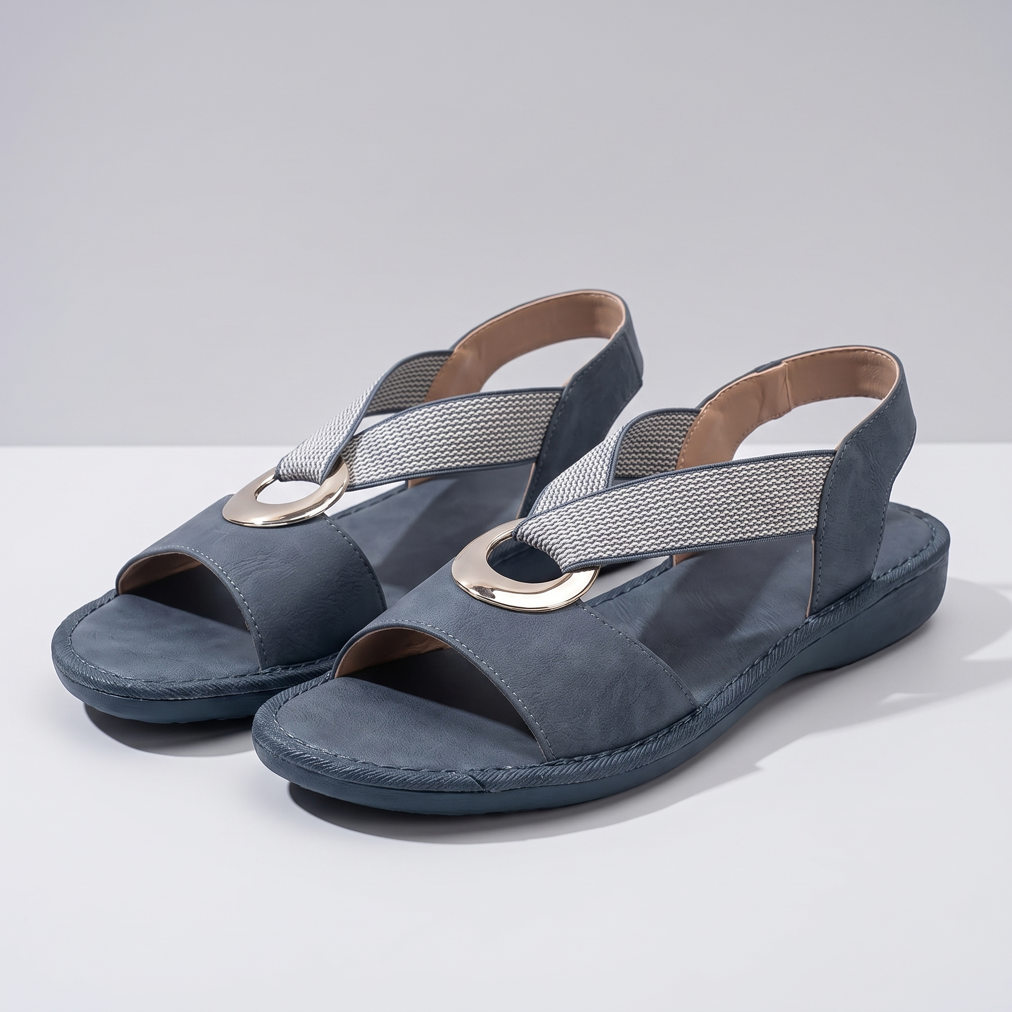Rosmere | Sandales confort Bleu, vue de face
