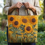 Éva | Sac cabas matelassé aux tournesols