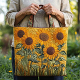 Éva | Sac cabas matelassé aux tournesols