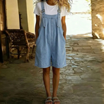 Salopette Short en Coton Aspect Jean