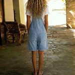 Salopette Short en Coton Aspect Jean