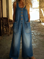 Salopette en Jean Vintage à Grandes Poches