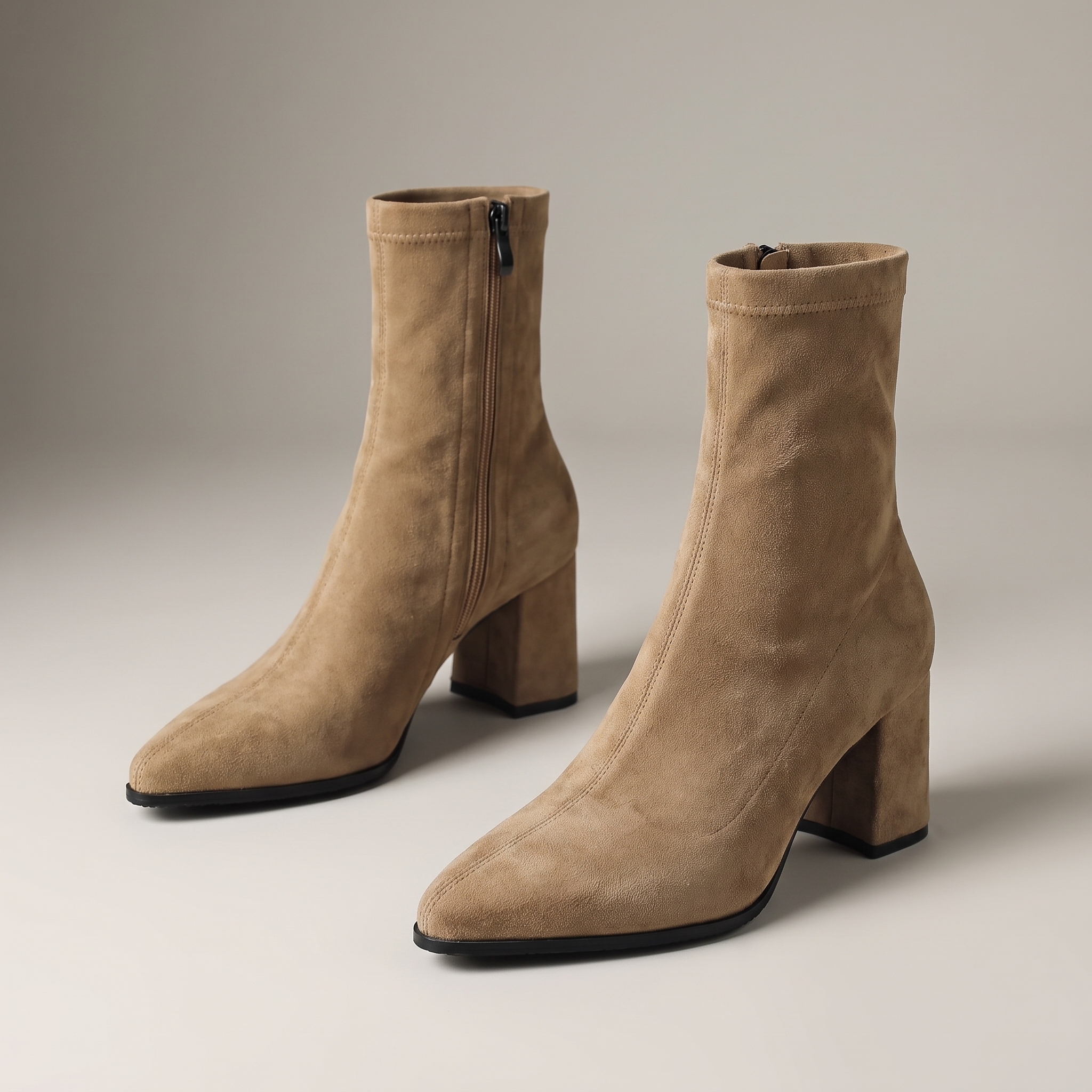 Sienna | Bottines en daim Abricot, vue de face