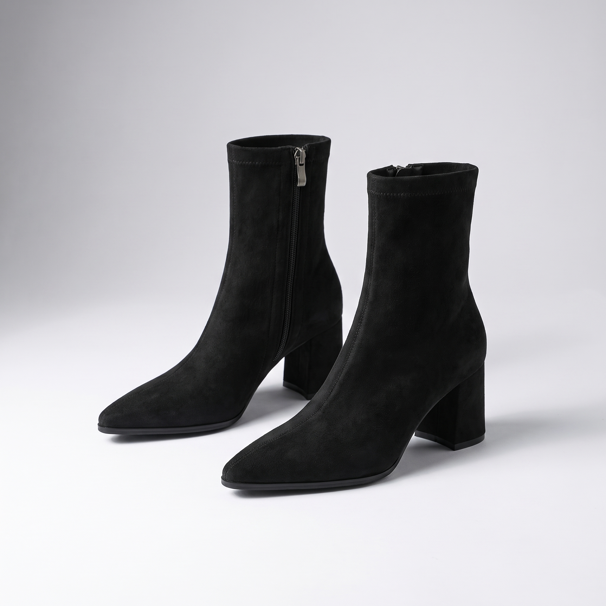 Sienna | Bottines en daim Noir, vue de face