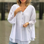 Marion | Blouse à double ourlet et col zippé