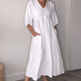 Gisèle | Robe évasée chic à col V