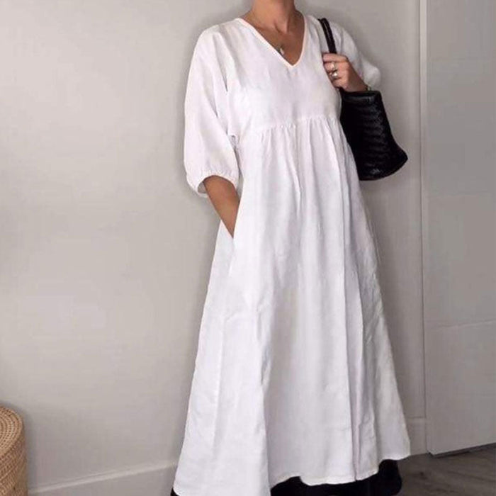 Gisèle | Robe évasée chic à col V