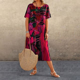 Dorothée | Robe fluide à imprimé tropical