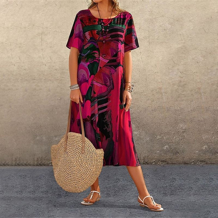 Dorothée | Robe fluide à imprimé tropical