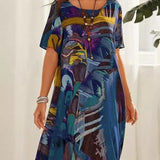 Dorothée | Robe fluide à imprimé tropical