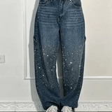 Clarisse | Jean large à effet scintillant