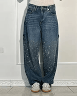 Clarisse | Jean large à effet scintillant