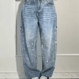Clarisse | Jean large à effet scintillant