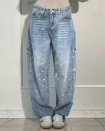 Clarisse | Jean large à effet scintillant