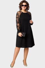 Stéphanie | Robe trapèze à manches longues brodées