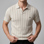 Polo texturé à patte de boutonnage