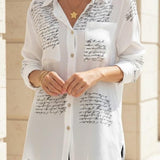 Marianne | Chemise ample à imprimé lettres