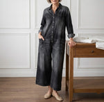 Combinaison en Jean Coton Manches Longues