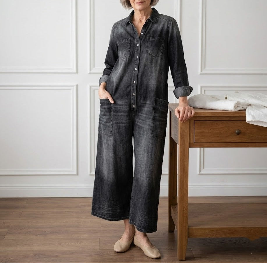 Combinaison en Jean Coton Manches Longues