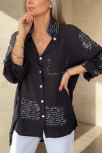 Marianne | Chemise ample à imprimé lettres