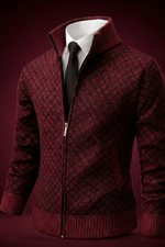 WAFFLE ZIP CARDIGAN FOR MEN