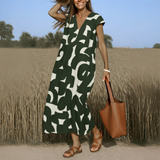 Margaux | Robe fluide imprimée à col V