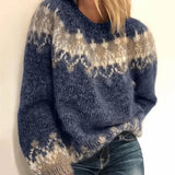 Pull Nordique Duveteux Marine