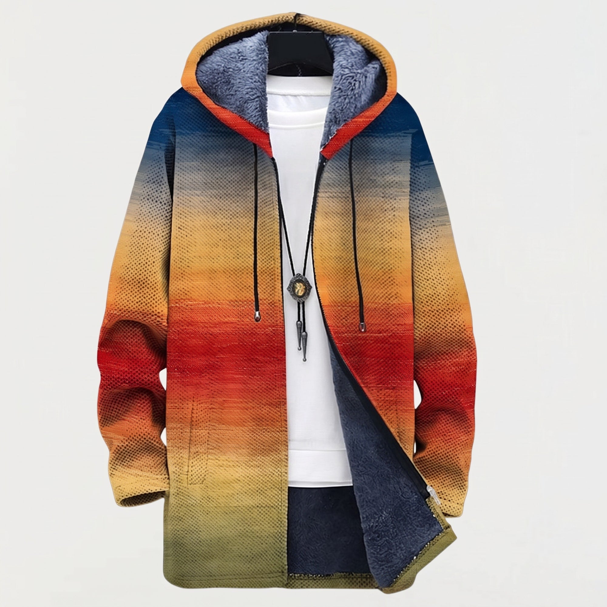 Manteau à Capuche Dégradé Coucher de Soleil