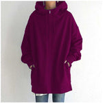 Mylène | Sweat zippé ample à capuche et col montant