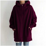 Mylène | Sweat zippé ample à capuche et col montant