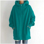 Mylène | Sweat zippé ample à capuche et col montant