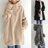 Mylène | Sweat zippé ample à capuche et col montant