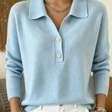 Adeline | Pull en maille à col polo et encolure V