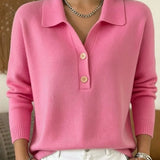 Adeline | Pull en maille à col polo et encolure V