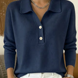 Adeline | Pull en maille à col polo et encolure V