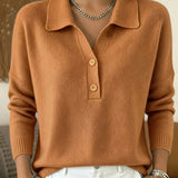 Adeline | Pull en maille à col polo et encolure V